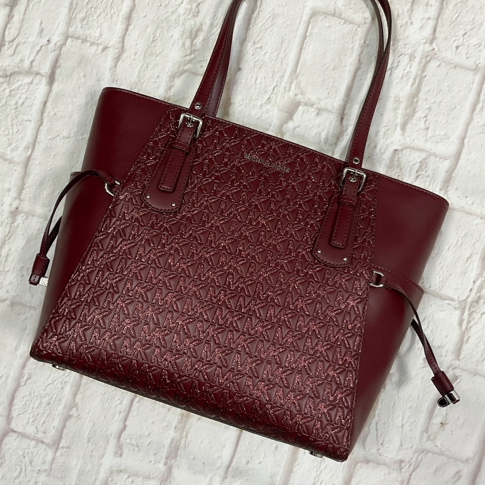 MICHAEL KORS Voyager Merlot East West Tote